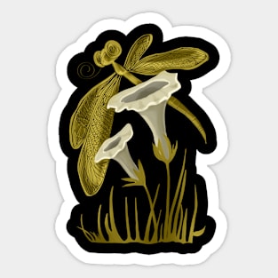 Dragonfly and lilies Sticker